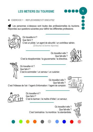 Français du tourisme: Les métiers du tourisme