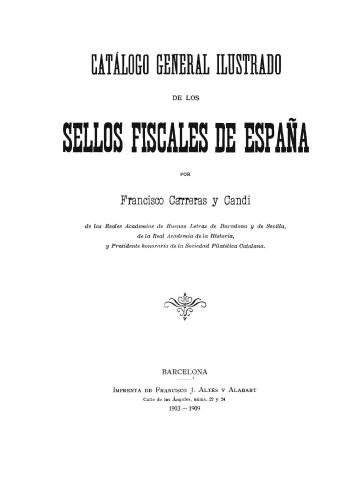 Catalogo general ilustrado de los sellos fiscales de Espana