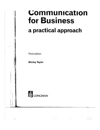 Communication for Business. A Practical Approach