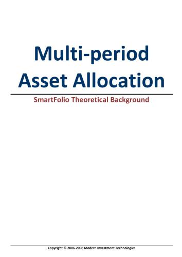 Multi-period Asset Allocation SmartFolio Theoretical Background