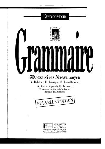 Exercons-Nous - 350 Exercices De Grammaire Niveau Moyen