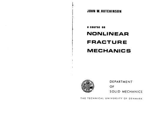 Nonlinear Fracture Mechanics