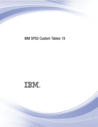 IBM SPSS Custom Tables 19