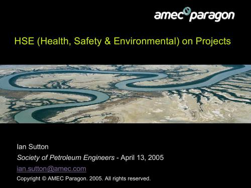 Presentation-HSE (Health, Safety & Environmental) on Projects