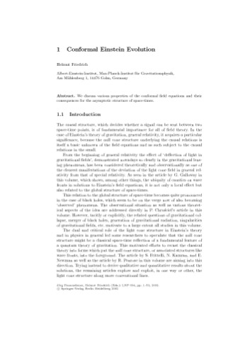 The Conformal Structure of Space-Time: Geometry, Analysis, Numerics