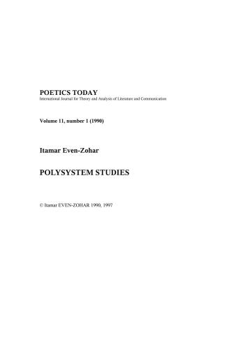 Polysystem Studies