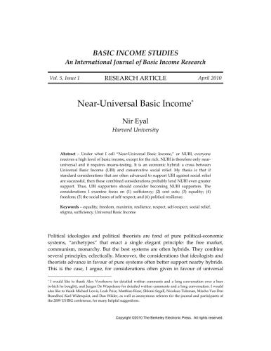 Near-Universal Basic Income