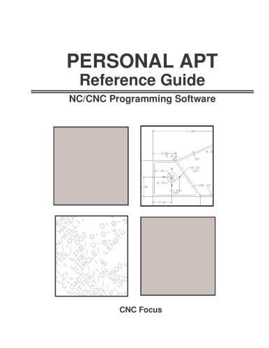 Personal APT, Reference guide, NC/CNC programming software