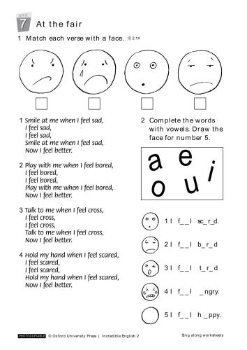 Incredible English 2. Sing Along Worksheets