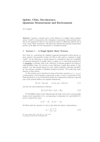 Fundamentals of Quantum Information: Quantum Computation, Communication, Decoherence and All That