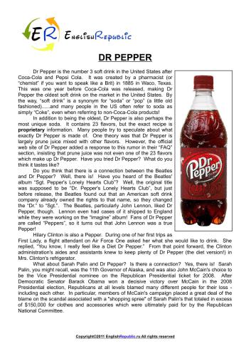 Знай все обо всем. Топик Dr Pepper