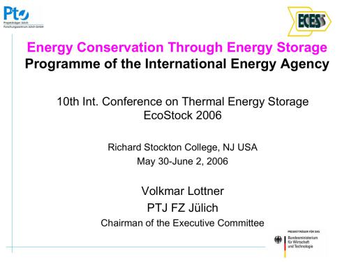 Ecostock 2006. Proceedings of the 10th International Conference on the Thermal Energy Storage. Part 2