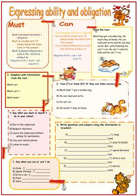 Modal verbs - can\ must - worksheet