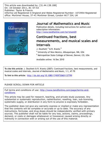 Journal of Mathematics and Music 2010