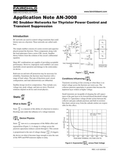 Fairchild Semiconductor. RC Snubber Networks for Thyristor Power Control and Transient Suppression