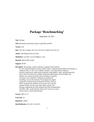 Package ‘Benchmarking’