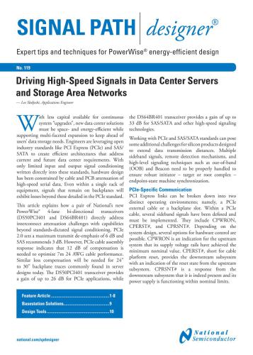 Driving High-Speed Signals in Data Center Servers and Storage Area Networks