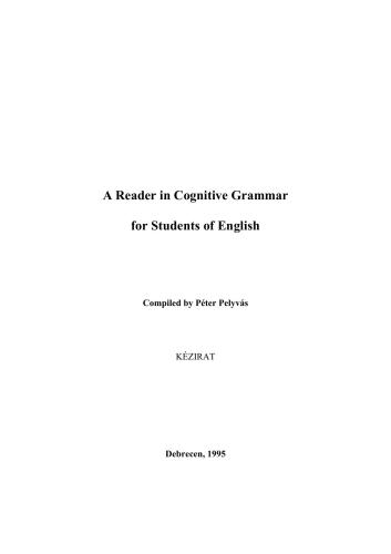 A Reader in Cognitive Grammar for Students of English