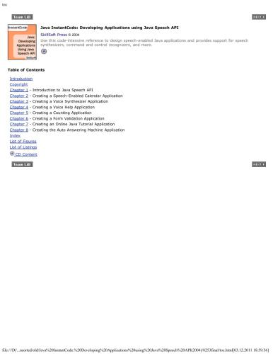 Java InstantCode: Developing Applications using Java Speech API