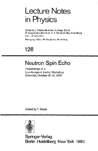 Neutron Spin Echo