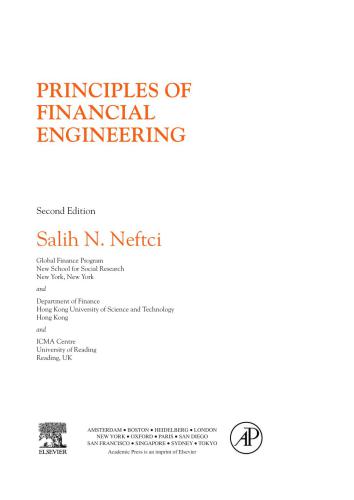 Neftci Principles of Financial Engineering 2nd edition