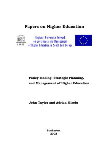 Policy-Making, Strategic Planning, and Management of Higher Education