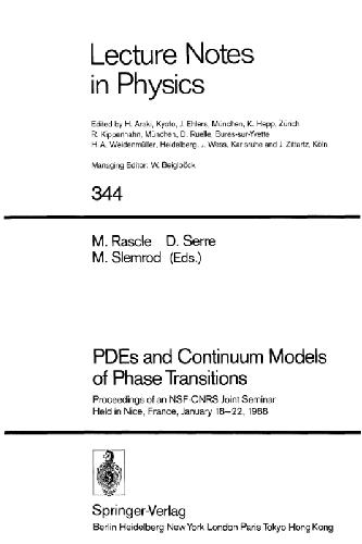 PDEs and Continuum Models of Phase Transitions