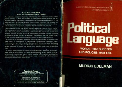 Political Language - Words that Succeed and Policies that Fail