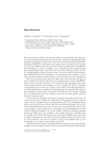 Nanoscale Spectroscopy and Its Applications to Semiconductor Research