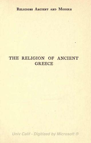 The Religion of Ancient Greece