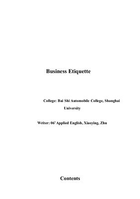 Business Etiquette