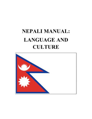 Nepali Manual: Language and Culture