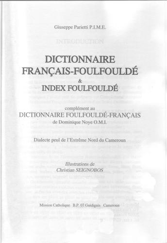 Dictionnaire Français Foulfoulde & Index Foulfoulde