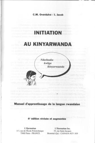 Initiation au Kinyarwanda