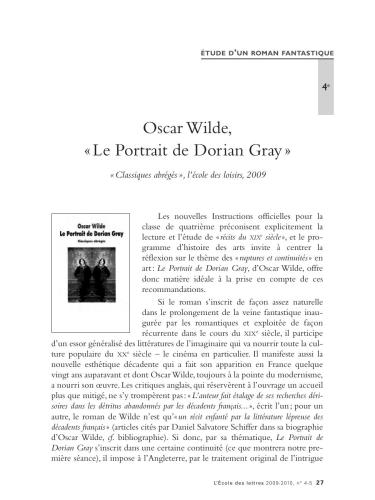 Oscar Wilde. Le Portrait de Dorian Gray