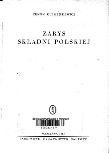 Zarys składni polskiej