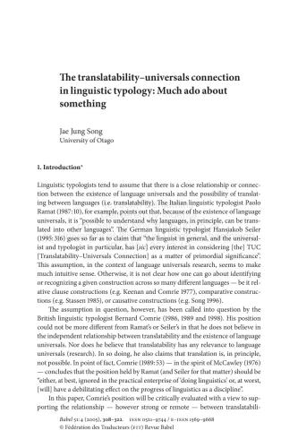 The translatability-universals connection in linguistic typology: Much ado about something