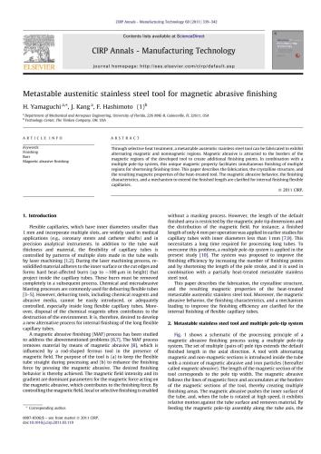 Metastable austenitic stainless steel tool for magnetic abrasive finishing