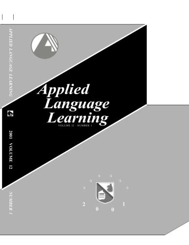 Applied Language Learning. 2001. Vol.12. No.1