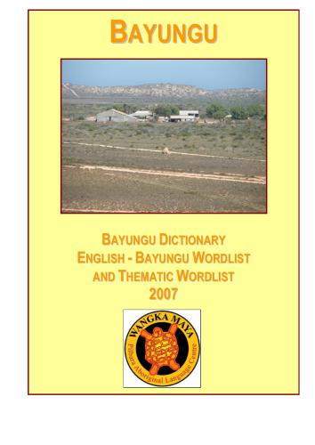 Bayungu Dictionary, English - Bayungu Wordlist and Thematic Wordlists