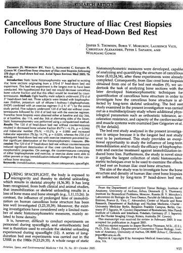 Cancellous bone structure of iliac crest biopsies following 370 days of head-down bed rest