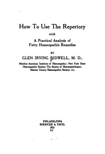 How to use the repertory