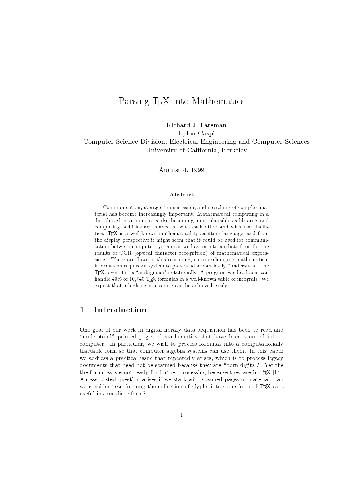 Parsing TeX into mathematics