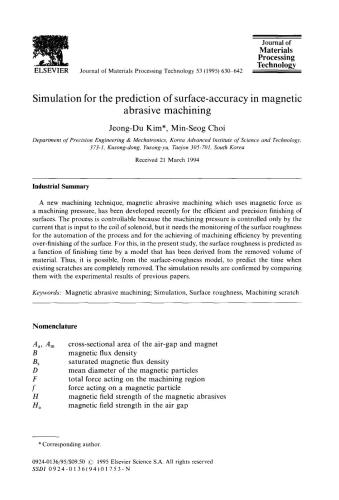 Simulation for the Prediction of Surface-Accuracy in Magnetic Abrasive Machining