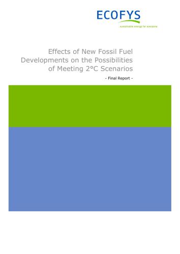 Effects of New Fossil Fuel Developments on the Possibilities of Meeting 2°C Scenarios. Final Report