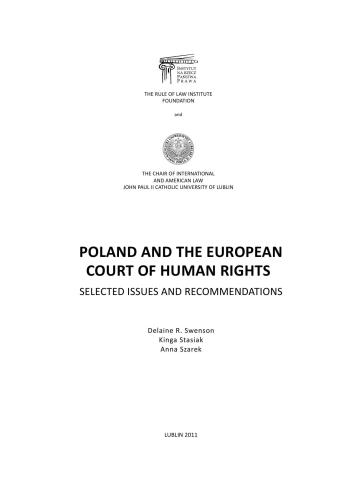 Poland and the European Court of Human Rights: Selected Issues and Recommendations