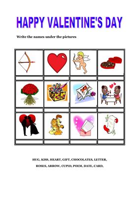 Valentine's Vocabulary Worksheet