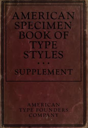 Supplementary catalogue new type faces, borders, ornaments, brass rule