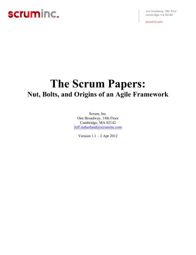 The Scrum Papers: Nut, Bolts, and Origins of an Agile Framework