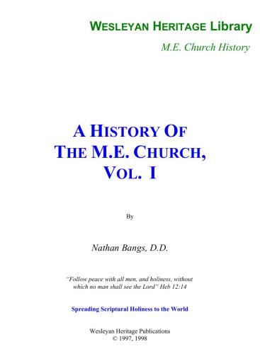 A History of the Methodist Episcopal Church. Vol. I